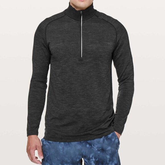 lululemon athletica Other - Lululemon Men's Metal Vent Tech 1/2 Zip Size L Deep Coal Black Activewear